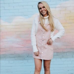 Pink Corduroy Overall Dress Worn Once. Forever 21